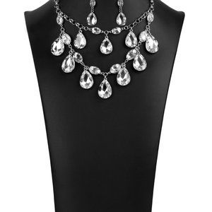 The Elegant "The Sarah" Necklace with Matching Earrings ZI Collection